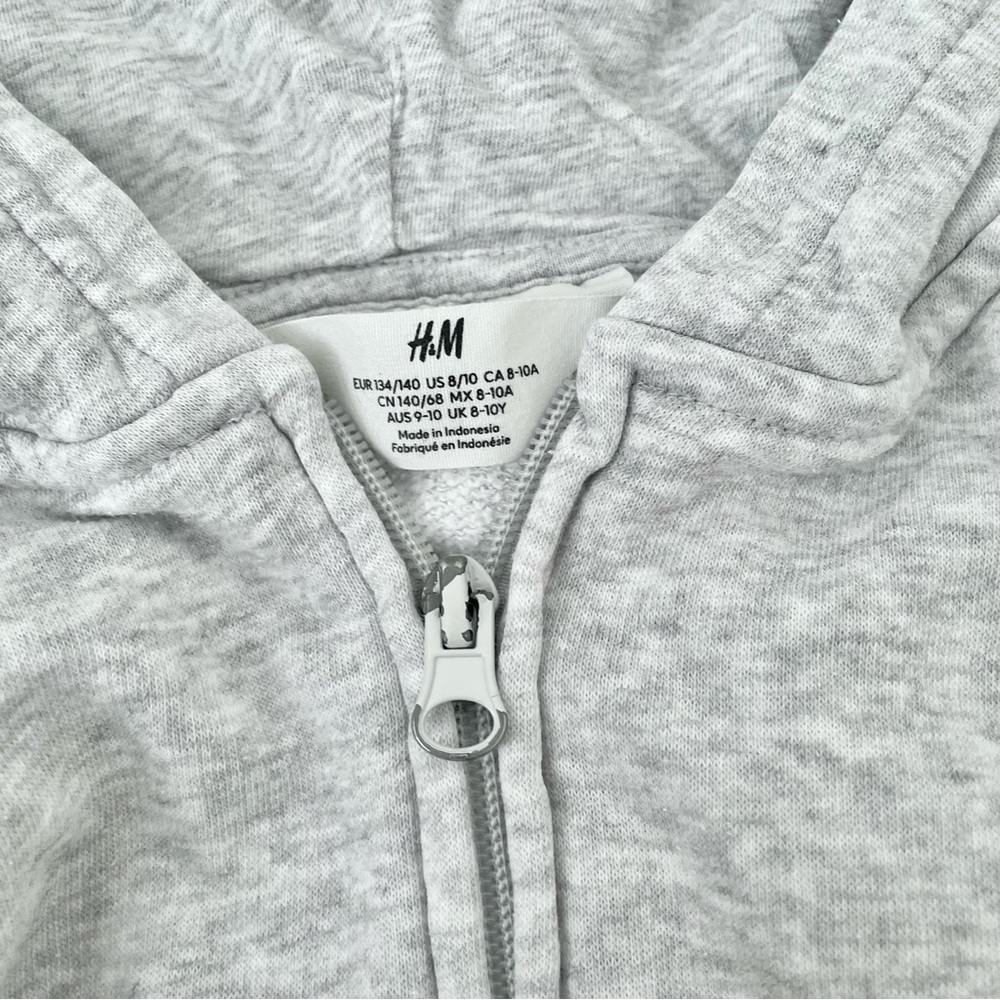 H&M girls Pink and Gray zip up Hoodies sweatshirts bundle of 2 - Picture 3 of 3